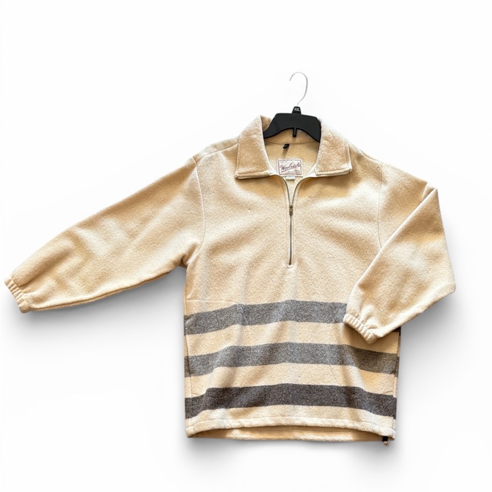Woolrich Cream Quarter-Zip Sweater